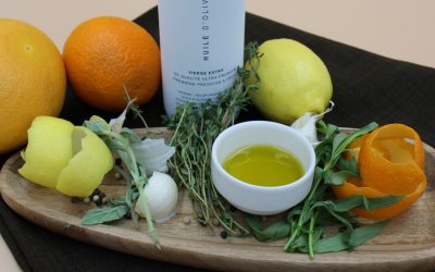 Huile d’olive parfumée aux aromates / agrumes